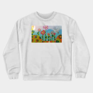 Colorful Outdoor Street Art Mural in Bloomington Indiana Crewneck Sweatshirt